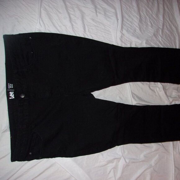 size 22 m womens black jeans stretch pants  LEE boot cut mid rise - Picture 3 of 5